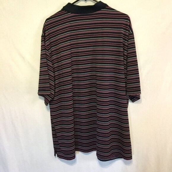 George Men's Striped 3-Button Short Sleeve Golf Polo Size 2XL Navy Blue Stripe - Picture 5 of 9